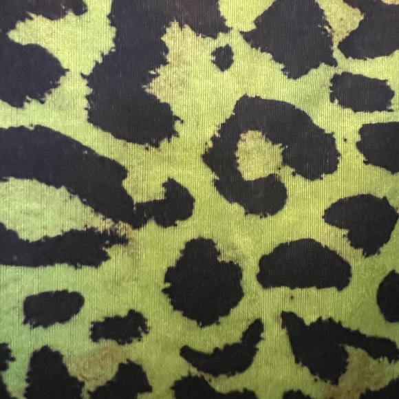 Green and black leopard spaghetti strap dress - XL - Picture 3 of 6